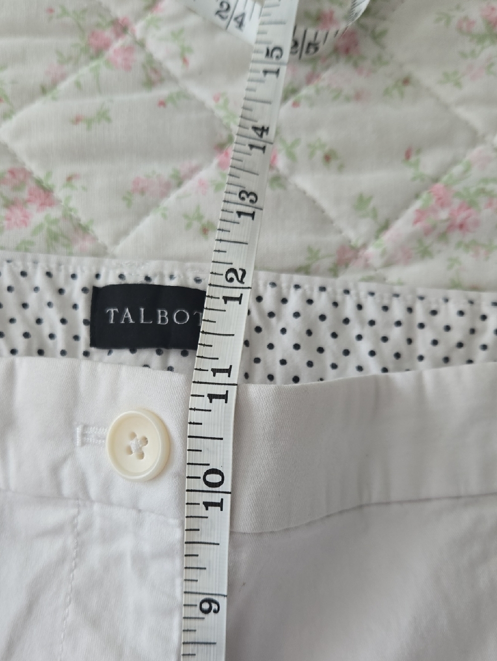 Talbots White Polka Dot Trim Pants - Picture 9 of 10